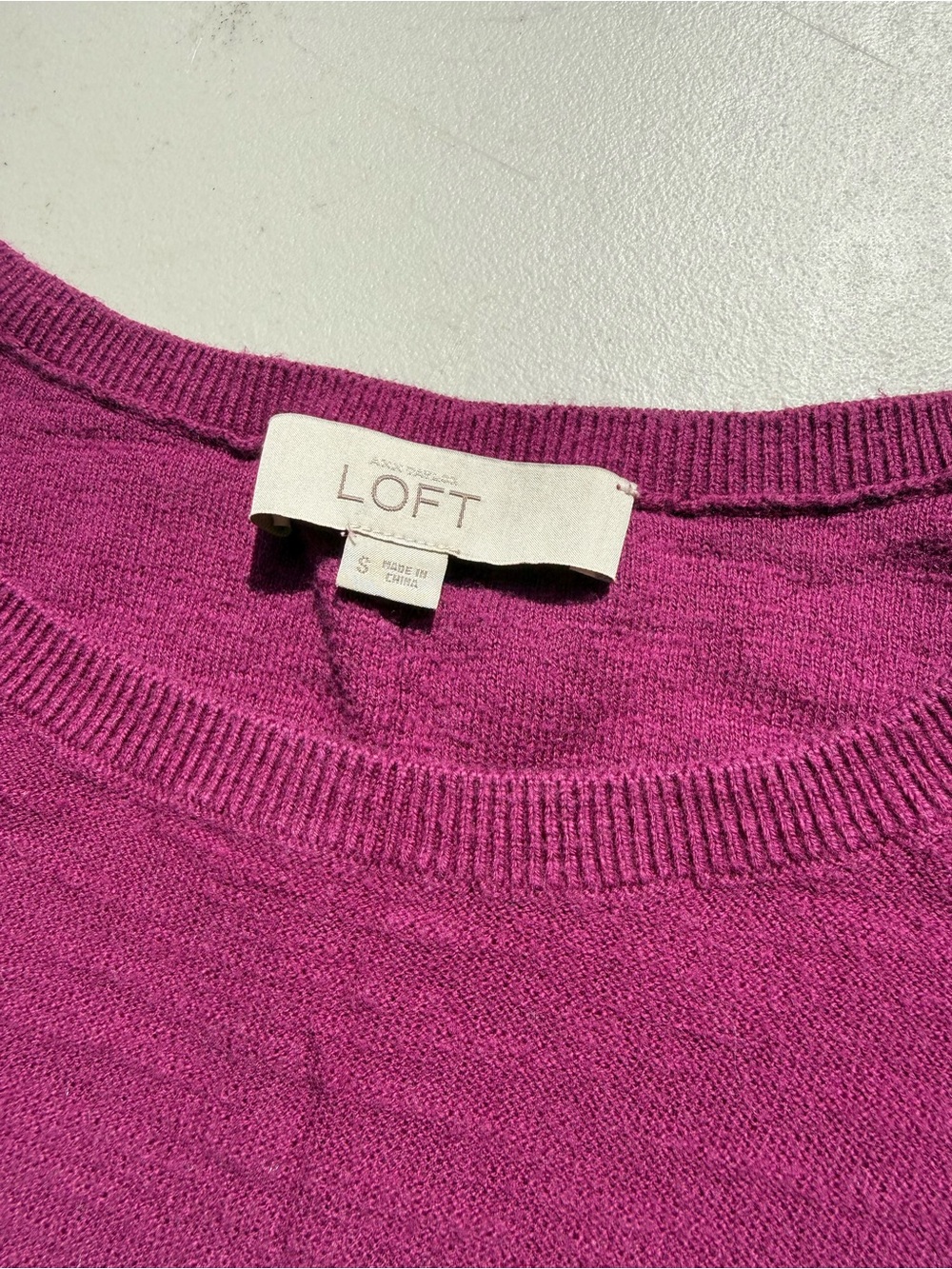 LOFT Fuchsia Crewneck Sweater Tee